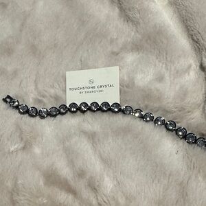 Touchstone Crystal by Swarovski - Black with White Crystal